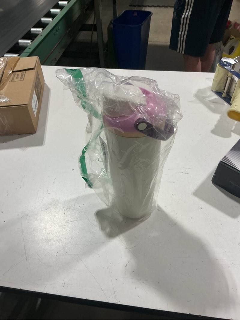 Condition photo showing Good Condition for owala freesip sway insulated stainless steel water bottle with two-way spout, built-in straw and bucket handle, made for travel, school, and sports, 30oz, bpa free, leak proof, daybreak daybreak 30 ounces