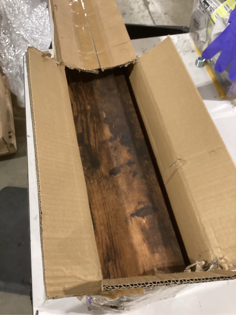 Condition photo showing Good Condition for upsimples Floating Shelves for Wall, 35.5 Inch Shelves for Decor Storage Set of 6, Wall Mounted Wood Shelf for Bedroom, Living Room, Bathroom, Kitchen, Long Picture Ledge Shelves, Brown Brown 35.5in