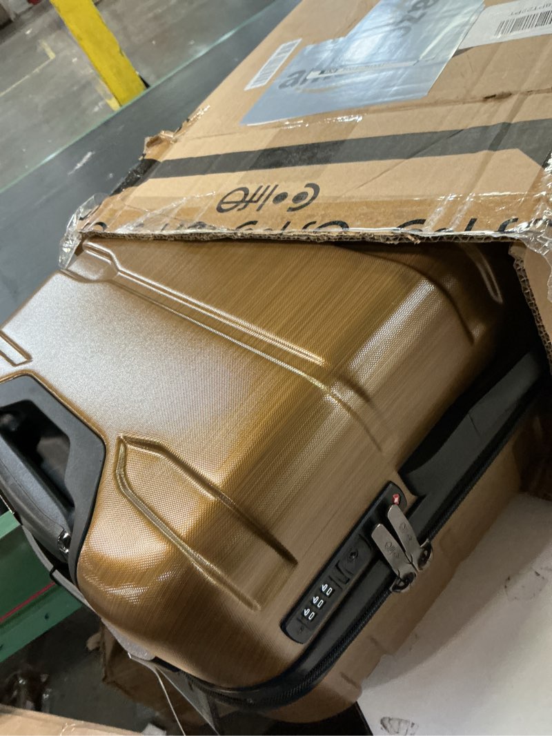 Condition photo showing Good Condition for Coolife Luggage PC+ABS Hardshell Suitcase with TSA Lock, Spinner Carry On Lightweight (Black brown, 20in) Black Brown S(20in_carry on)