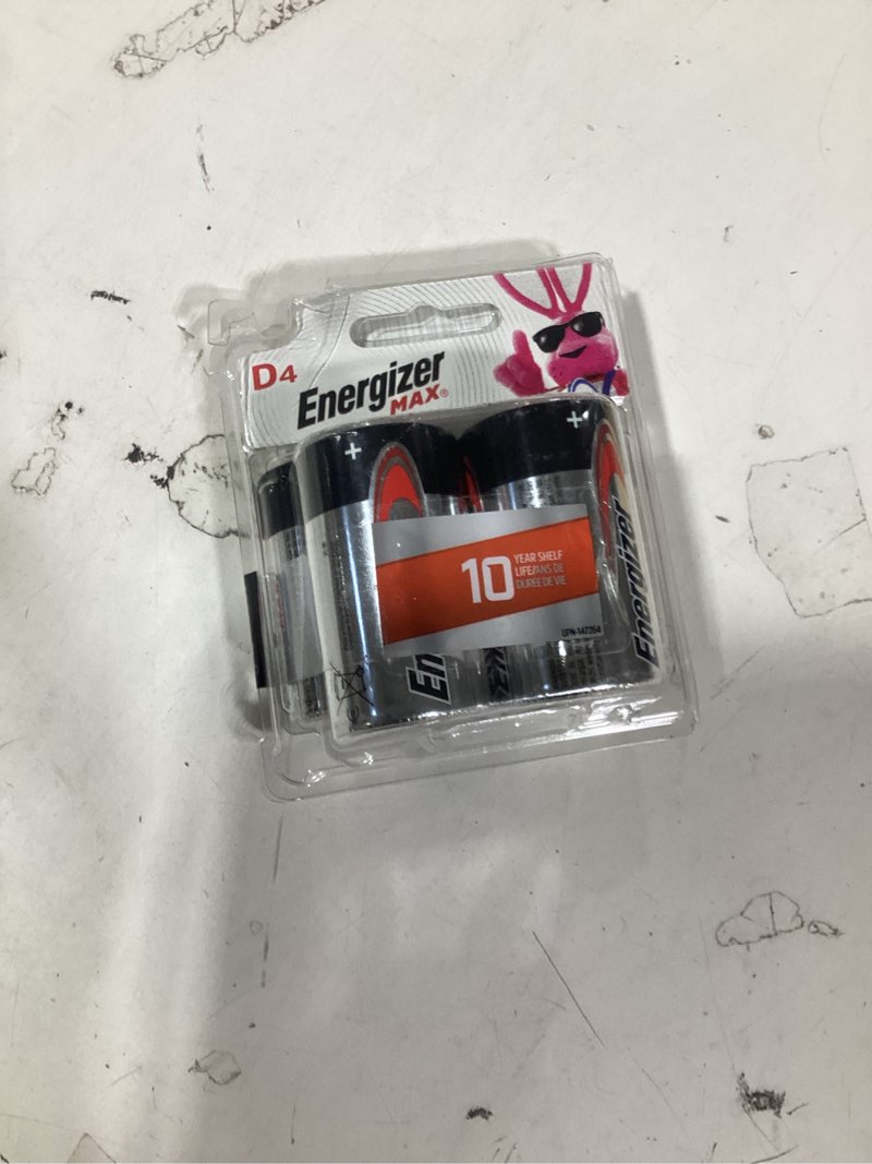 Condition photo showing New/Like New for energizer max d batteries (4 pack), d cell alkaline batteries