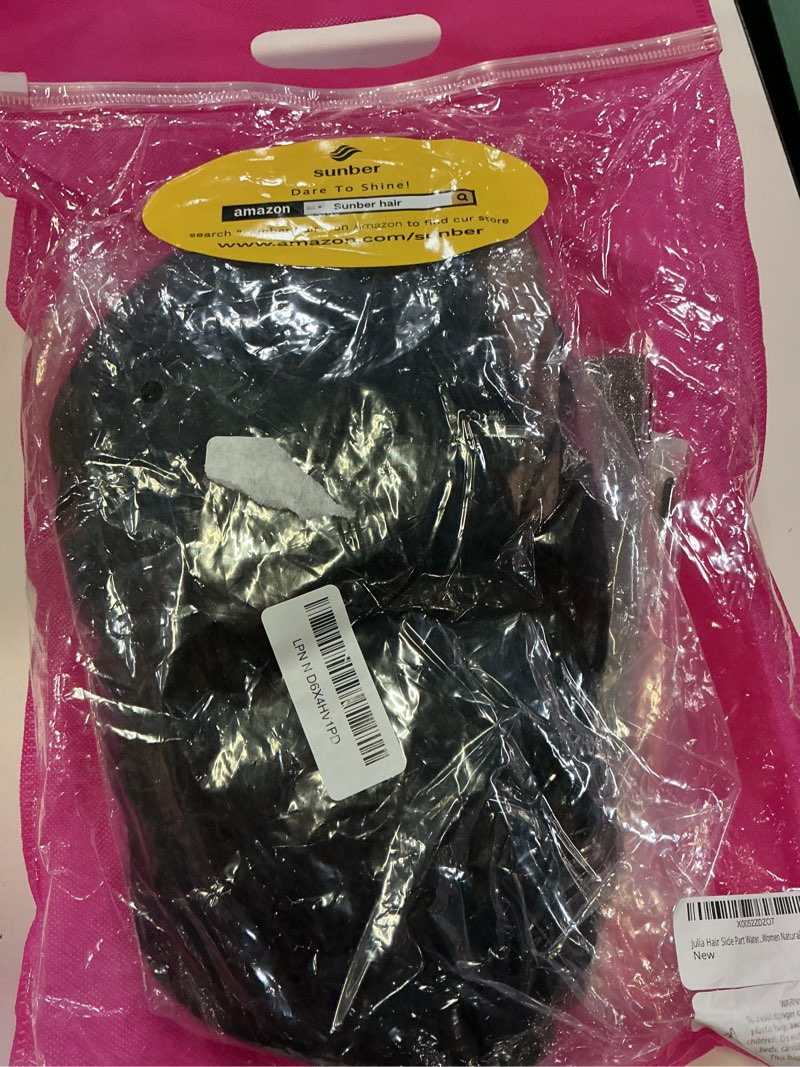 Condition photo showing New/Like New for julia hair side part water wave bob wig 250% density glueless with drawstring 6x4 lace closure bleached knots pre cut ready to wear short curly 100% human hair wig for women natural black 14 inch
