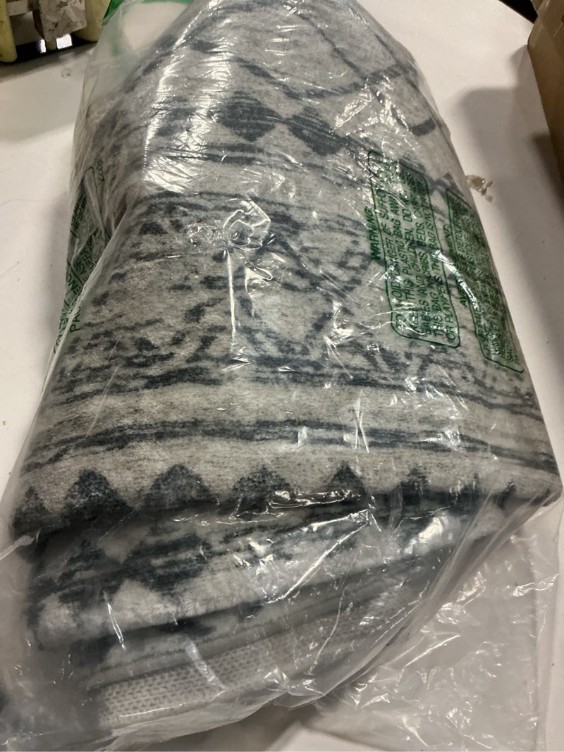 Condition photo showing Good Condition for KUTA 3x5 Entryway Rug, Grey Non-Slip Washable Low-Pile Boho Moroccan Living Room Area Rug, Ultra Soft Distressed Geometric Print Throw Carpet for Entrance, Bedroom, Nursery, Dorm, Kitchen 3' x 5' (Rectangular) Grey