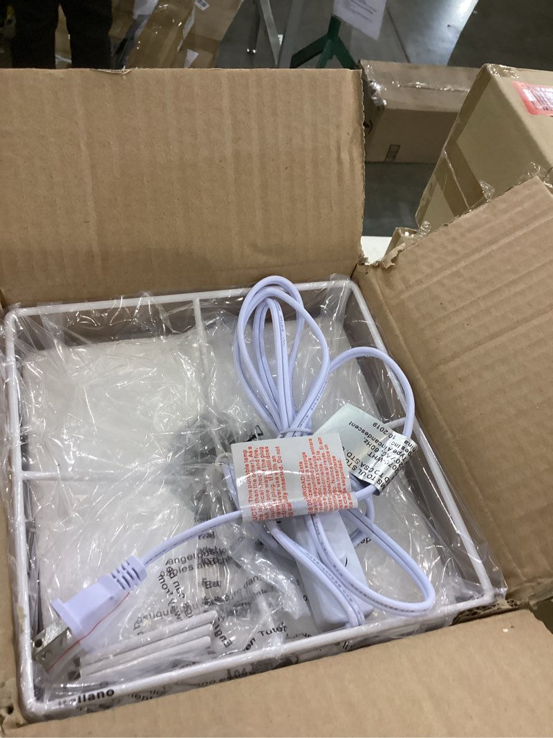 Large metal cube table lamp