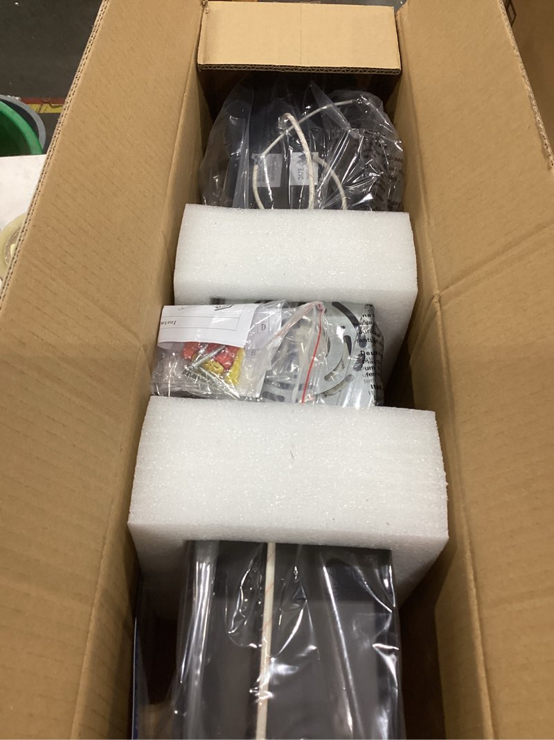 Condition photo showing As Is for ursola 4 light bathroom vanity light, led black wall light fixtures, up and down rotatable dimmable, 27 inch bathroom lighting fixtures over mirror 4 lights black