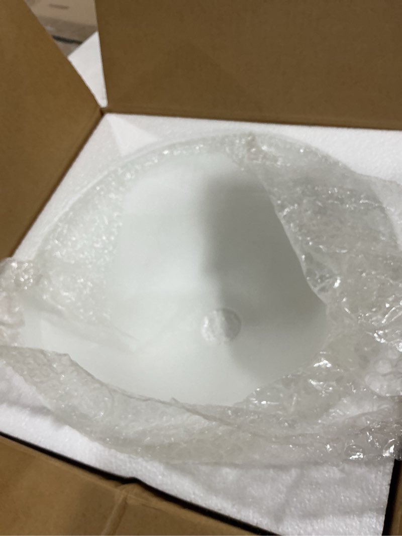 Condition photo showing Good Condition for antique glass lamp shade for floor lamp, alabaster torchiere lamp shade replacement, floor lamp replacement parts (white alabaster, 12'') white alabaster 12 inches