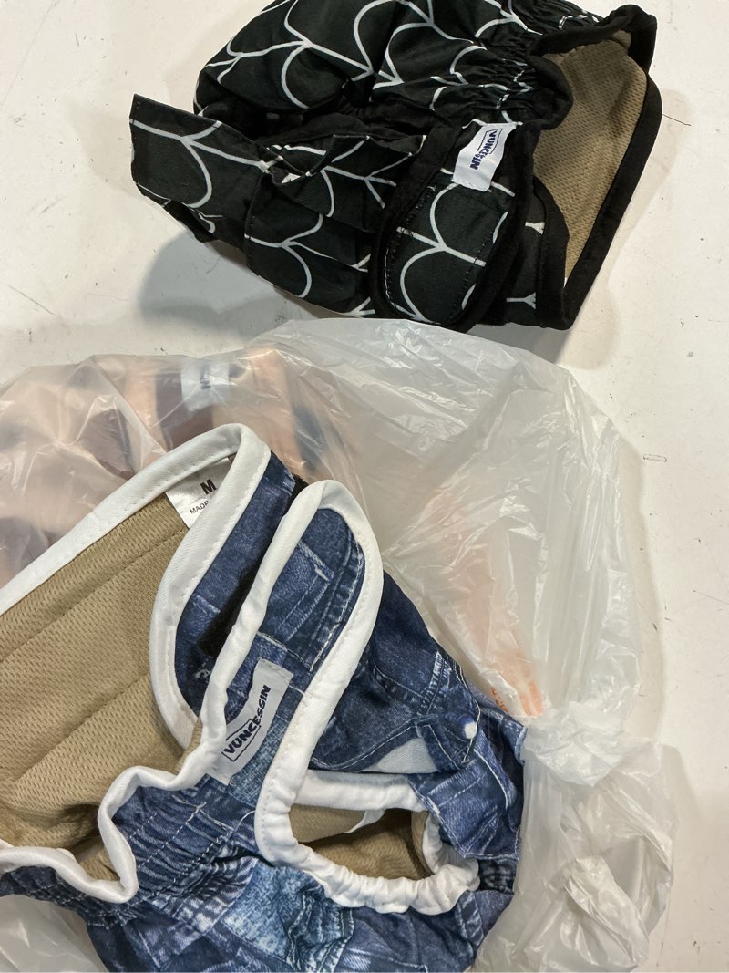 Condition photo showing Good Condition for reusable dog diapers female large washable, premium doggie diaper for dogs, pack of 3, highly absorbent dog diaper for heat, incontinence and puppy training(m) web?milk?jeans medium