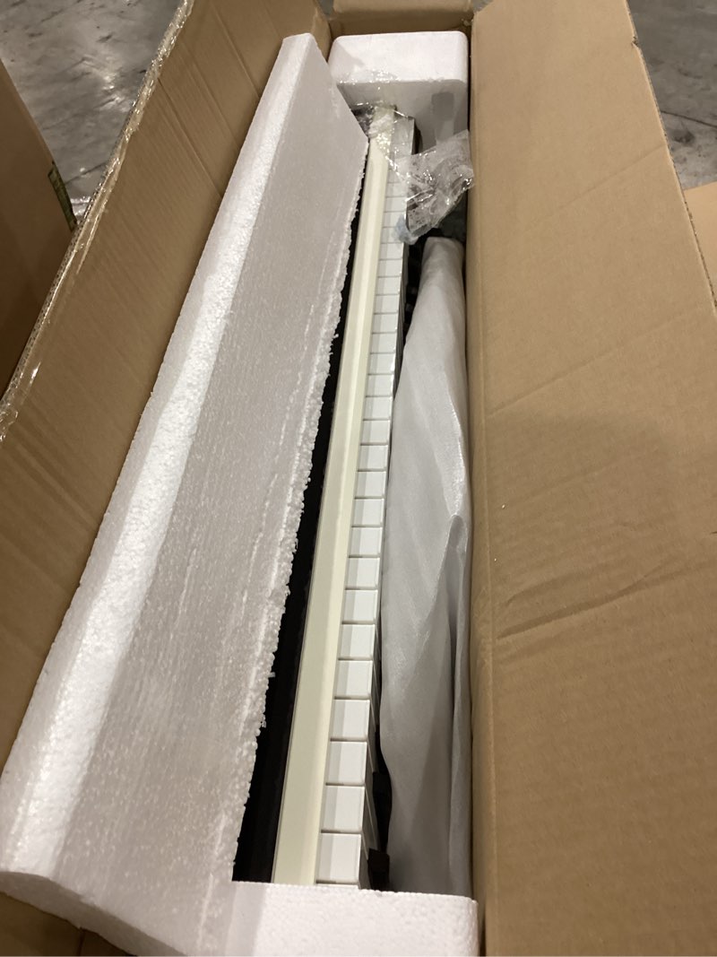 Condition photo showing Good Condition for The ONE Smart Keyboard COLOR 61 Lighted Keys Piano Keyboard, Electric Piano for Beginners with 256 Tones, 64 Polyphony, Built-in LED Lights & Apps, Supports USB MIDI/Headphones (White) Cream White
