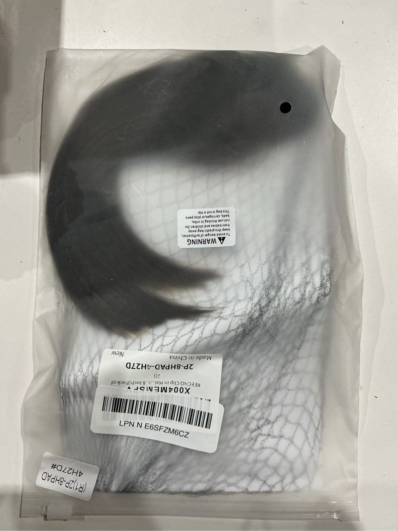 Condition photo showing Good Condition for reecho clip in hair volumizer, short thick clip in hairpieces adding extra hair volume extensions for women with thin fine (dark brown with highlights, 8 inch(pack of 2)) dark brown with highlights 8 inch(pack of 2)