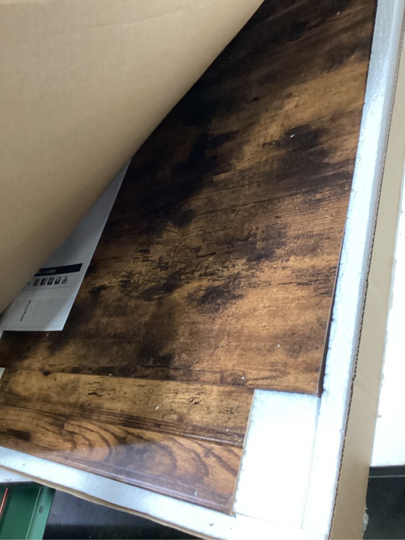 Condition photo showing Good Condition for furinno classic side table, square modern end table with 1.8" triple thick tabletop, simple night stand, bedside table, toolless assembly, for living room, bedroom, amber pine amber pine standard, set of 1