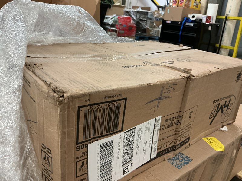 Condition photo showing New/Like New for highmark® eco 1-ply paper towels, 100% recycled, 1050' per roll, pack of 6 rolls
