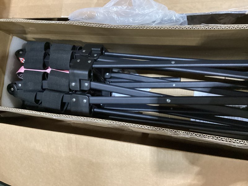 Condition photo showing As Is for HXD-ERGO 42'' Foldable Mini Trampoline, Rebounder Trampoline with Adjustable Foam Handle, Fitness Trampoline for Indoor, Outdoor, Home Gym,Max Load 460lbs Pink