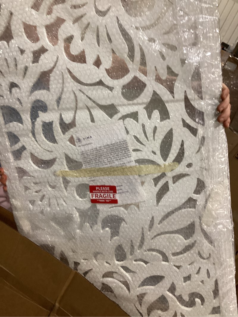 Condition photo showing New/Like New for vima (avines decorative wall art panel - 48" l x 24" w x 3/8" h, white color pvc board panel with private screen fence design for home renovation & wall décor