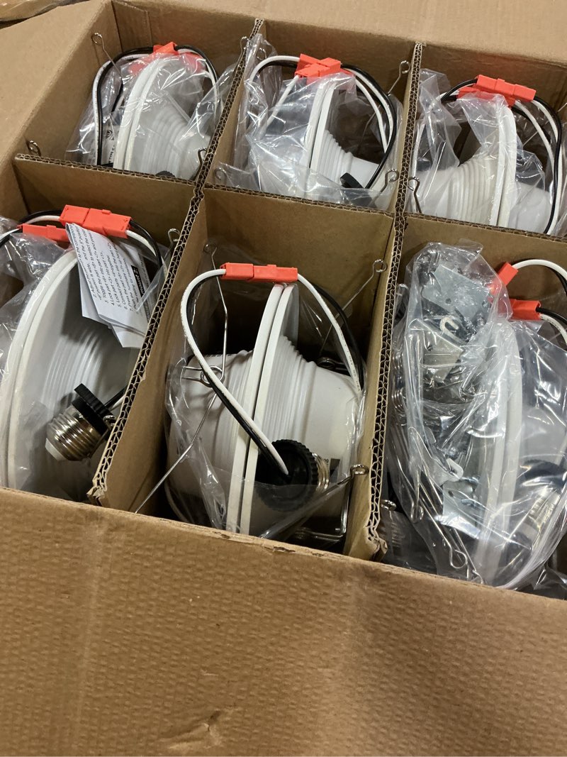 Condition photo showing Good Condition for powerasia 12 pack 6 inch 5cct dimmable led recessed lights, metal led retrofit can lights 12w=75w, 1200lm, selectable 2700k-6000k, etl and energy star certified 5cct-wh 12pack-6in