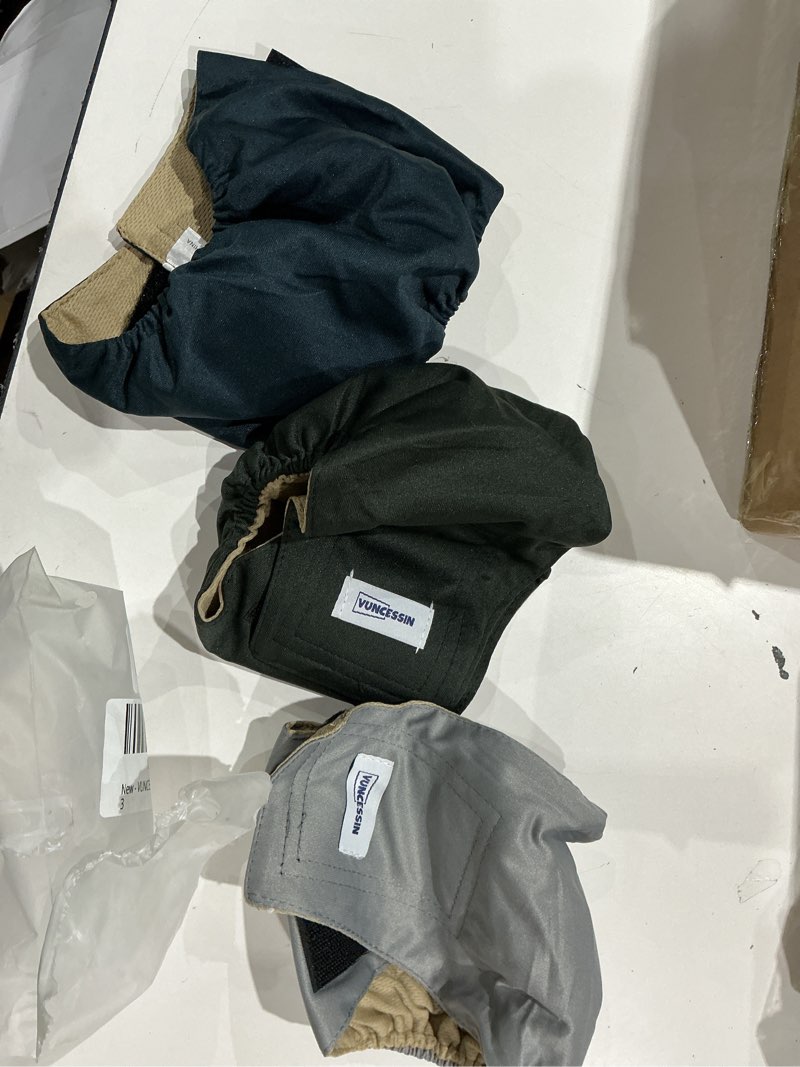 Condition photo showing Good Condition for washable dog diapers male reusable, premium belly bands for male dogs small, pack of 3, high absorbing small male dog pee wraps for doggie in incontinence or excitable urination and training(s) navy?dark green?grey small