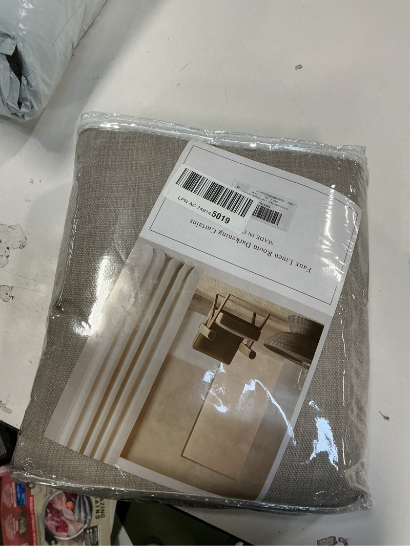 Condition photo showing New/Like New for nicetown faux linen angora curtains 90 inches long, pinch pleated curtains room darkening window drapes thermal insulated light/noise blocking for living room/bedroom, w50 x l90, 2 pieces angora 50"w x 90"l (pack of 2)