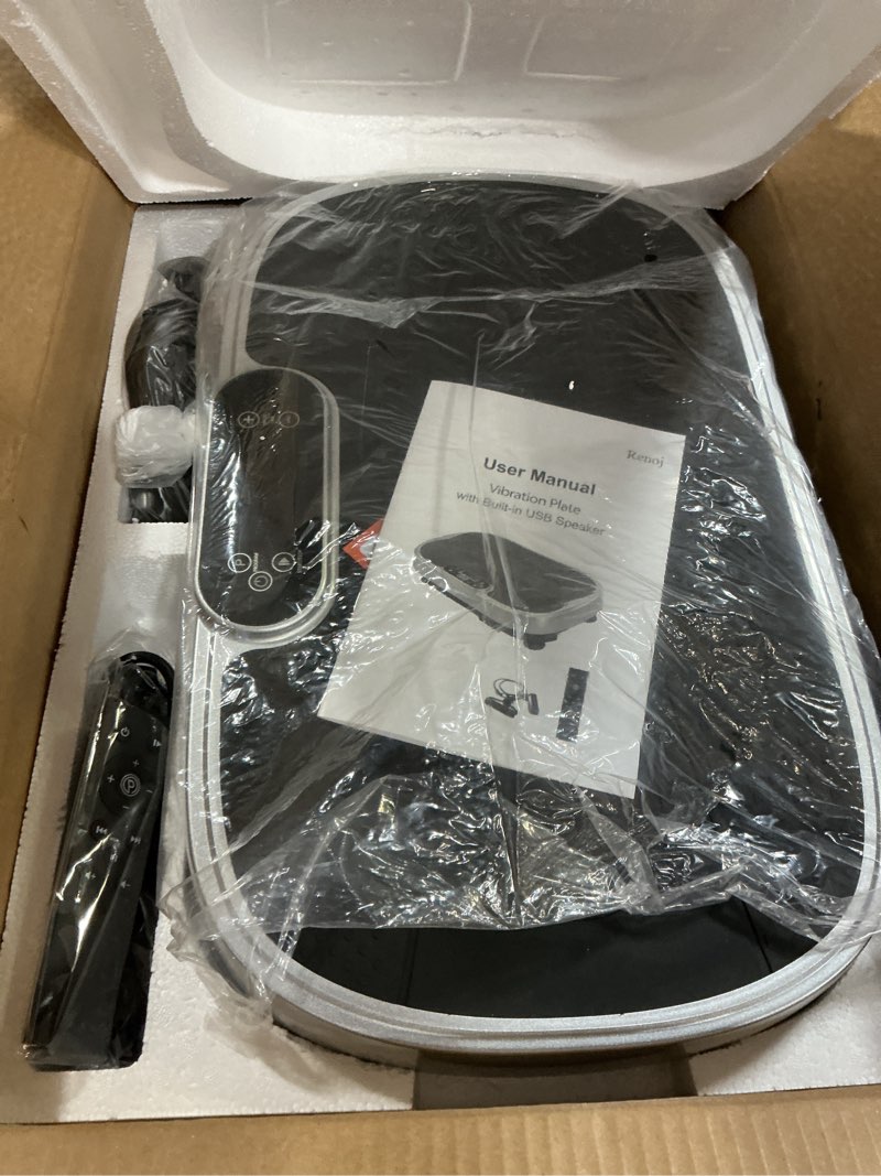 Condition photo showing New/Like New for Vibration Plate Exercise Machine for Weight Loss and Lymphatic Drainage - 330lbs Capacity Vibrating Platform for Home Gym Workout, Full Body Shaker Pilates Equipment with Loop Bands for Women and Men