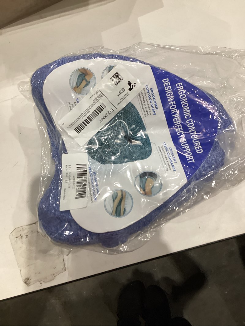 Condition photo showing New/Like New for Knee Pillow for Side Sleepers, Memory Foam Leg Pillow for Side Sleeping, Cooling Knee Pillow with Strap for Hip Pain, Back Pain, Sciatica Pain Relief, Spine Alignment (Blue)