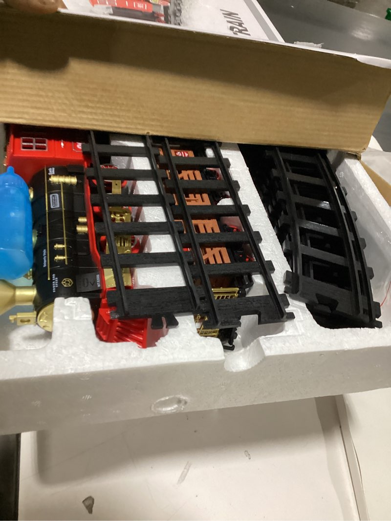 Condition photo showing New/Like New for Hot Bee Train Set - Train Toys for Boys with Smokes, Lights and Sound, Toy Train Set for Under Christmas Tree, Toddler Model Trains for 3 4 5 6 7 8+ Years Old Kids Christmas Toys Gifts Classic