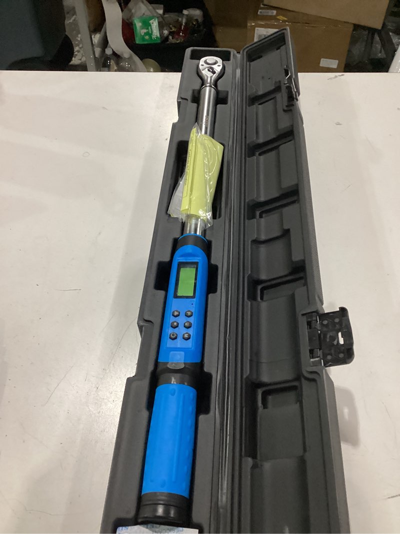 Condition photo showing As Is for disen 1/2 inch digital torque wrench (17-340 n.m / 12.5-250.8 ft.lb), ±2% accuracy, 4 modes with adjustable limits, blue/red alarm & buzzer, 5 units, for automotive motorcycle bicycle repair