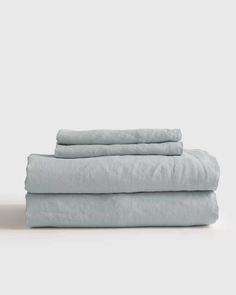 european linen sheet set, mist, queen