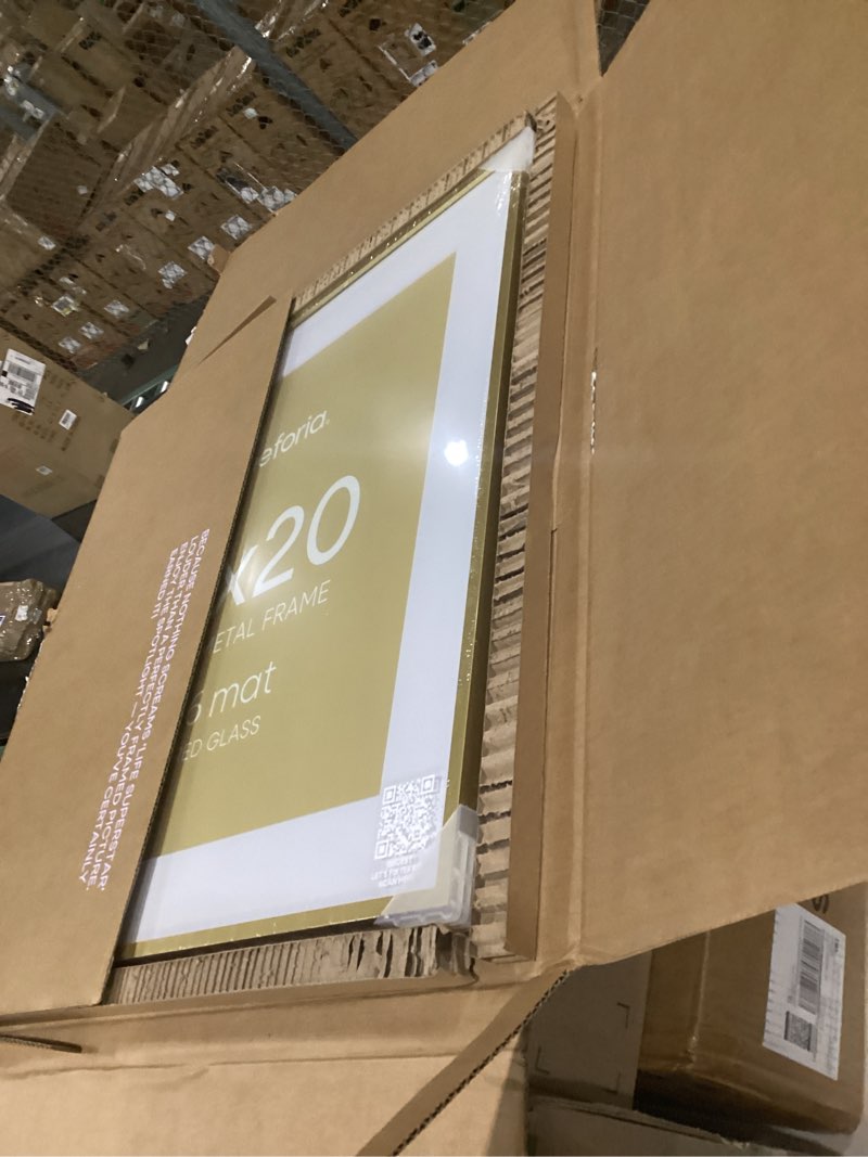 Condition photo showing New/Like New for homeforia a0 poster frame bronze, high end metal 33.1 x 46.8 inch large picture frames with mat for 23.4 x 33.1 photo, a0 size brass frame matted to a1 print, 33.1x46.8 frame, tempered glass, set of 1 pack of 1 muted bronze a0