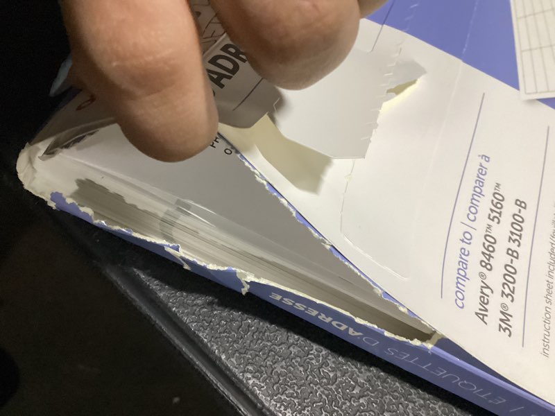 Condition photo showing Good Condition for office depot white inkjet/laser address labels, 1in. x 2 5/8in., box of 3,000, 505-o004-0004