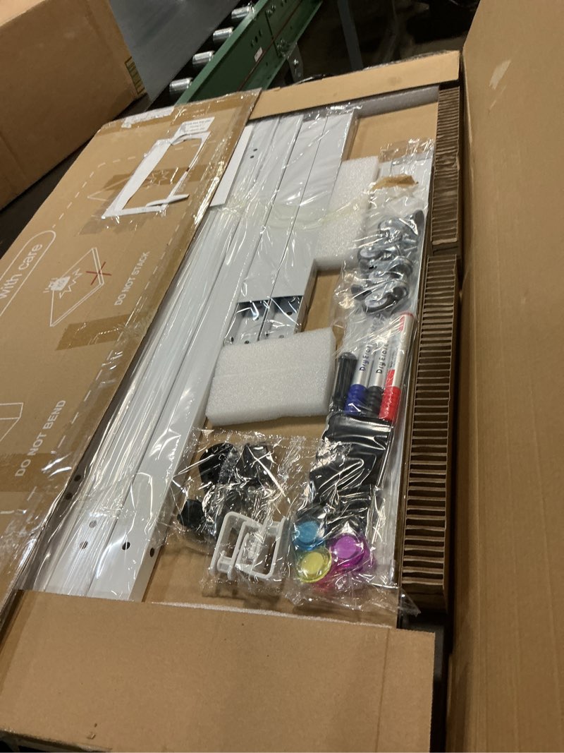 Condition photo showing New/Like New for maxtek rolling whiteboard, 48x36 large magnetic white board with stands, big double-sided white board dry erase on wheels for homeschool, home office, office, school (silver, 48 x 36) silver 48 x 36