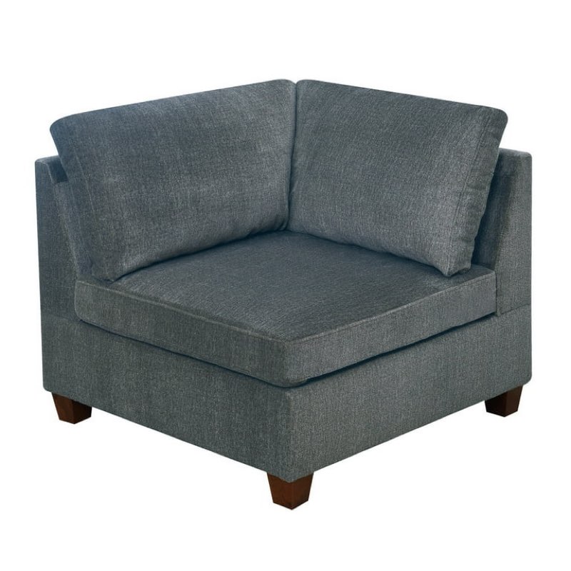 *similar to stock photo*wedge only*Wedge Seat Sofa with Throw Pillow, Fabric Modular Corner Sofa Couch with Seat Cushion & Low Backrest & Wood Legs for Living Room Bedroom Office, Grey