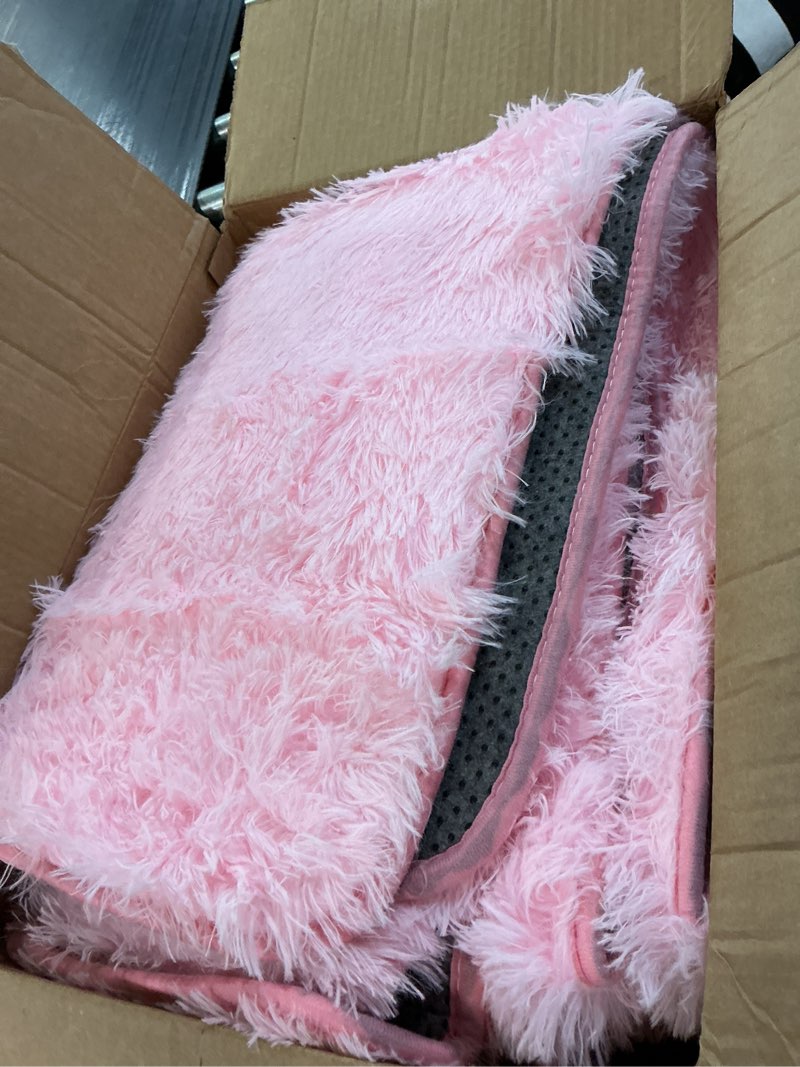 Condition photo showing Good Condition for shag area rug for bedroom 4x6,pink fluffy area rugs for living room,soft fuzzy rug non-shedding indoor plush carpet for kids bedroom nursery dorm home decor pink 4' x 6' (rectangular)
