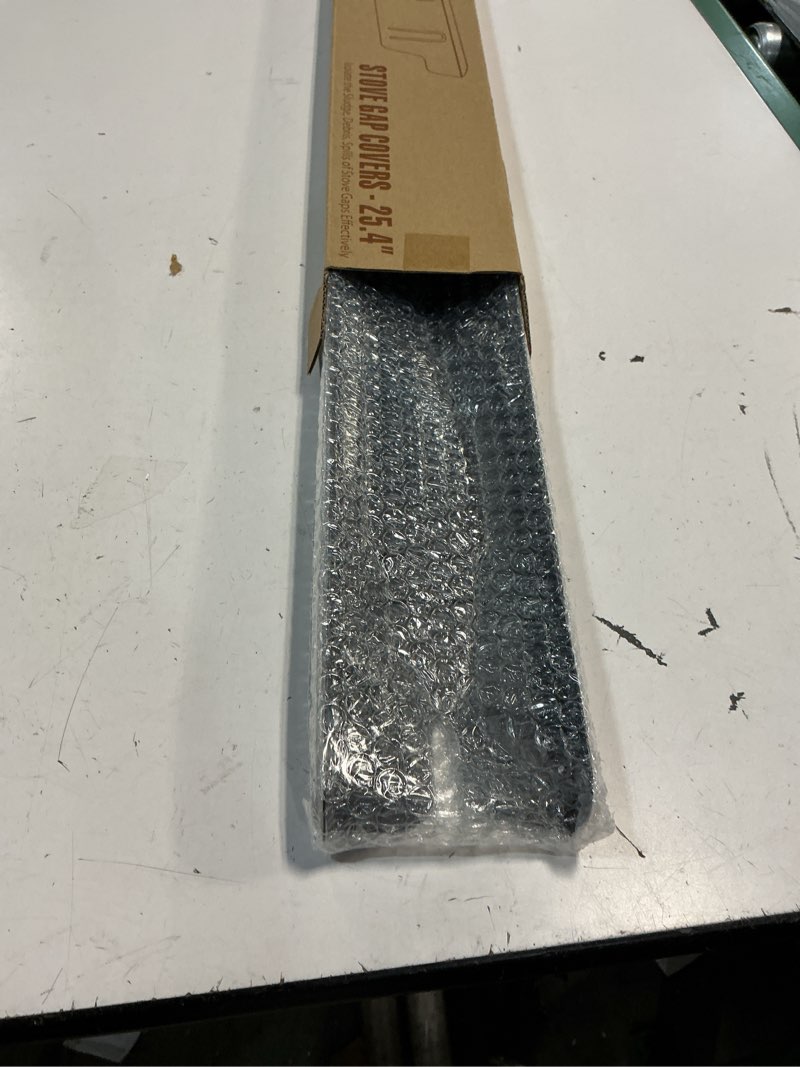 Condition photo showing New/Like New for stainless steel stove gap covers - oven gap filler kit 25.4" between stove & counter top - heat resistant slide-in range trim guard for seamless kitchen accessories easy clean 25.4" black