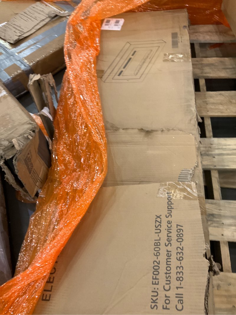 Condition photo showing As Is for EUHOMY 60 Inch Electric Fireplace Wall Recessed and Wall Mounted with Adjustable Flame Color, Fireplace Heater with Remote Control, Linear Fireplace with Timer, Touch Screen, Log & Crystal, 750/1500W