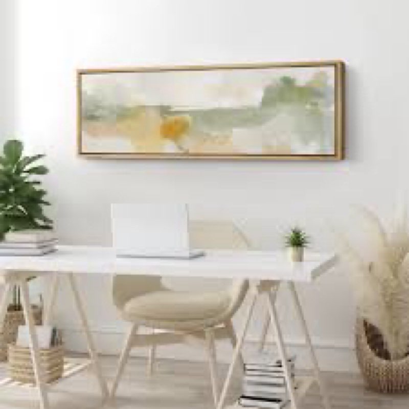 Abstract Green Beige Neutral Wall Prints Minimalist Modern Panoramic Horizontal Boho Wall Art Decor