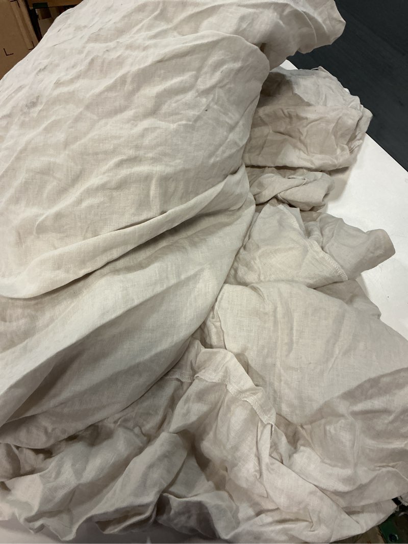 Condition photo showing Good Condition for european linen duvet cover king size color beige