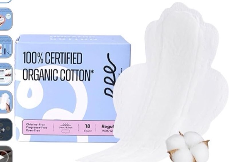100% organic pads for women 54ct, ultra thin unscented feminine period-pads with wing, regular absor