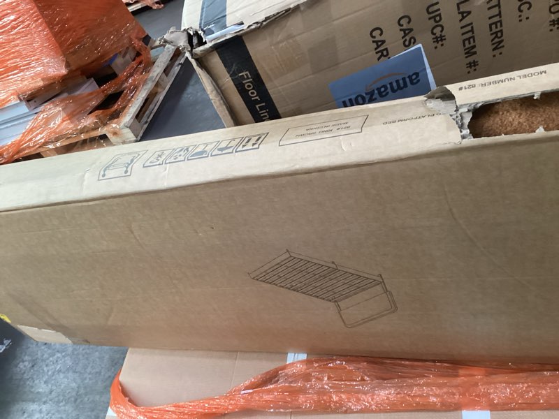 Condition photo showing As Is for wirpexhowak King Size Boucle Bed Frame with Adjustable Headboard, Cloud Boucle Upholstered Platform 