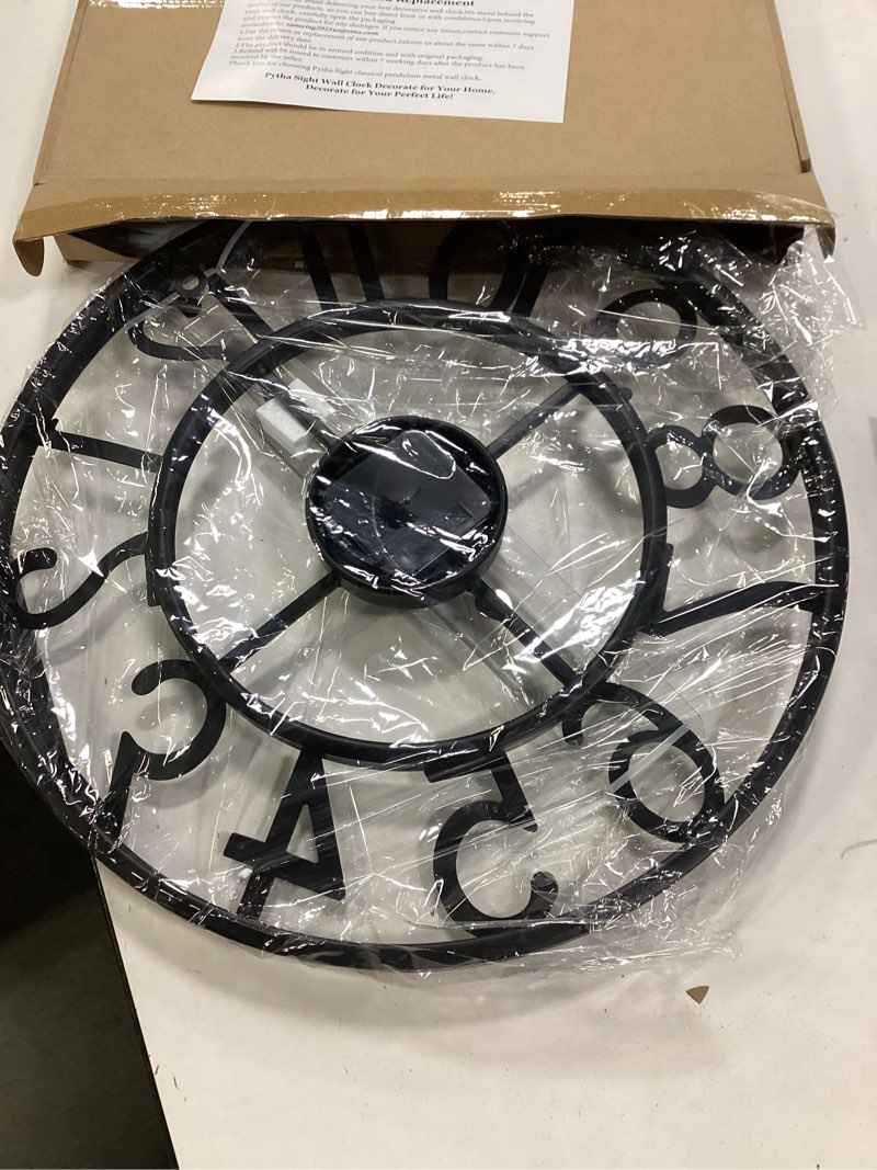 Condition photo showing New/Like New for Large Wall Clock for Lving Room,16 Inch Modern Industrial Decorative Metal Silent Battery Operated Big Arabic Numerals Wall Clocks for Bedroom,Kitchen,Dining Room,Office,Kitchen Black Arabic 16 inch