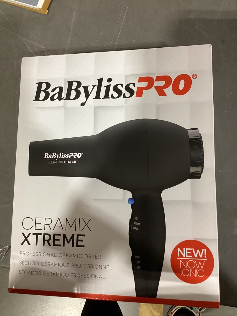 Condition photo showing New/Like New for babylisspro ceramix xtreme hair dryer 1 count (pack of 1) new packaging