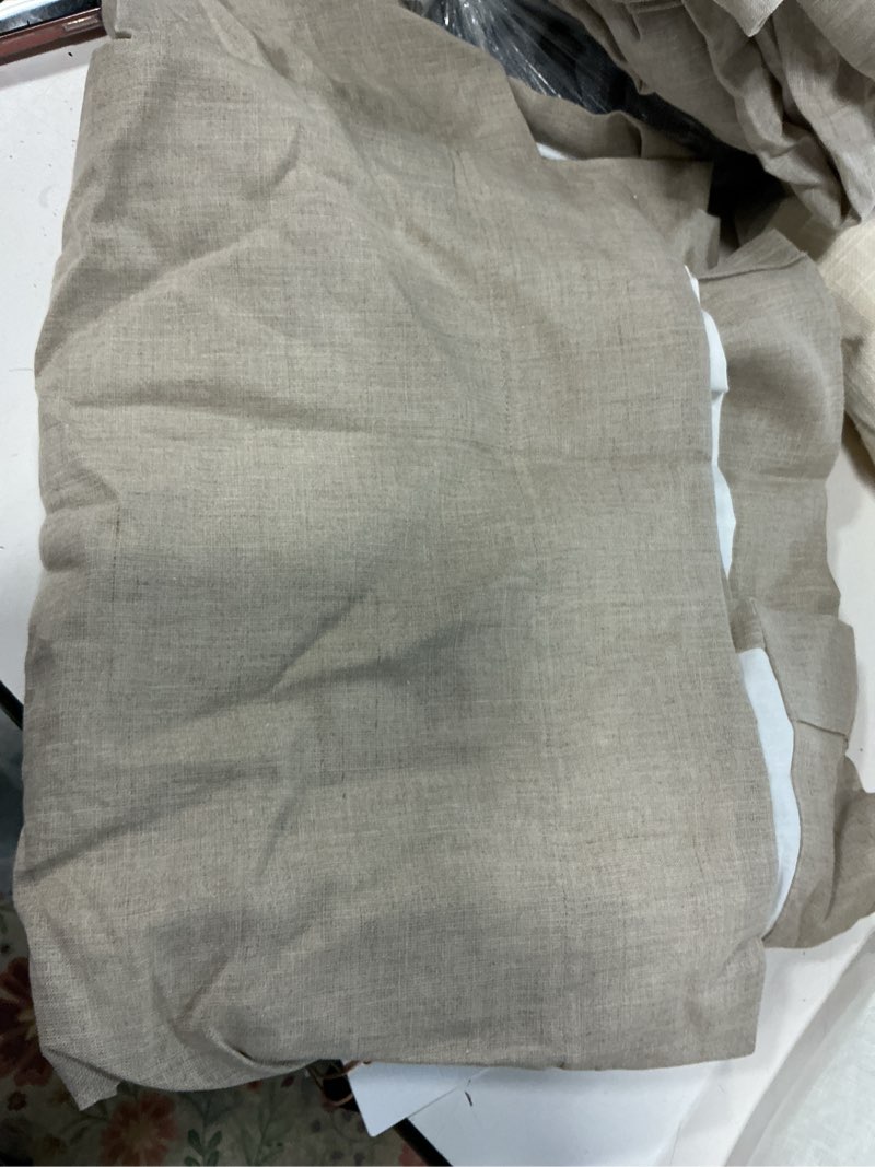 Condition photo showing Good Condition for european linen room darkening curtain 48x46in  color brown