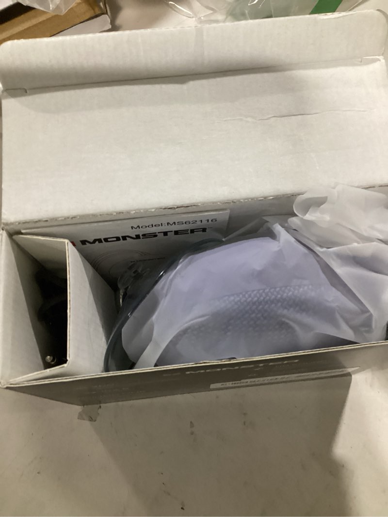 Condition photo showing As Is for monster bluetooth speaker, ipx8 shower speaker waterproof, bluetooth 5.4 with loud hd sound and robust bass, extra long playtime punchy, for home, beaches portable wireless outdoor speakers purple