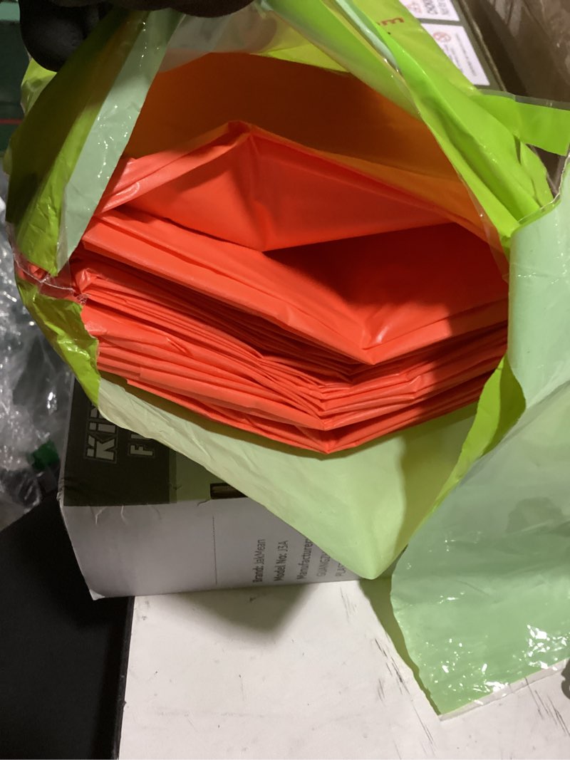 Condition photo showing Good Condition for 10 pack premium disposable plastic tablecloth 84" round table cover for birthdays weddings christmas anniversary buffet table (orange) orange 84" round