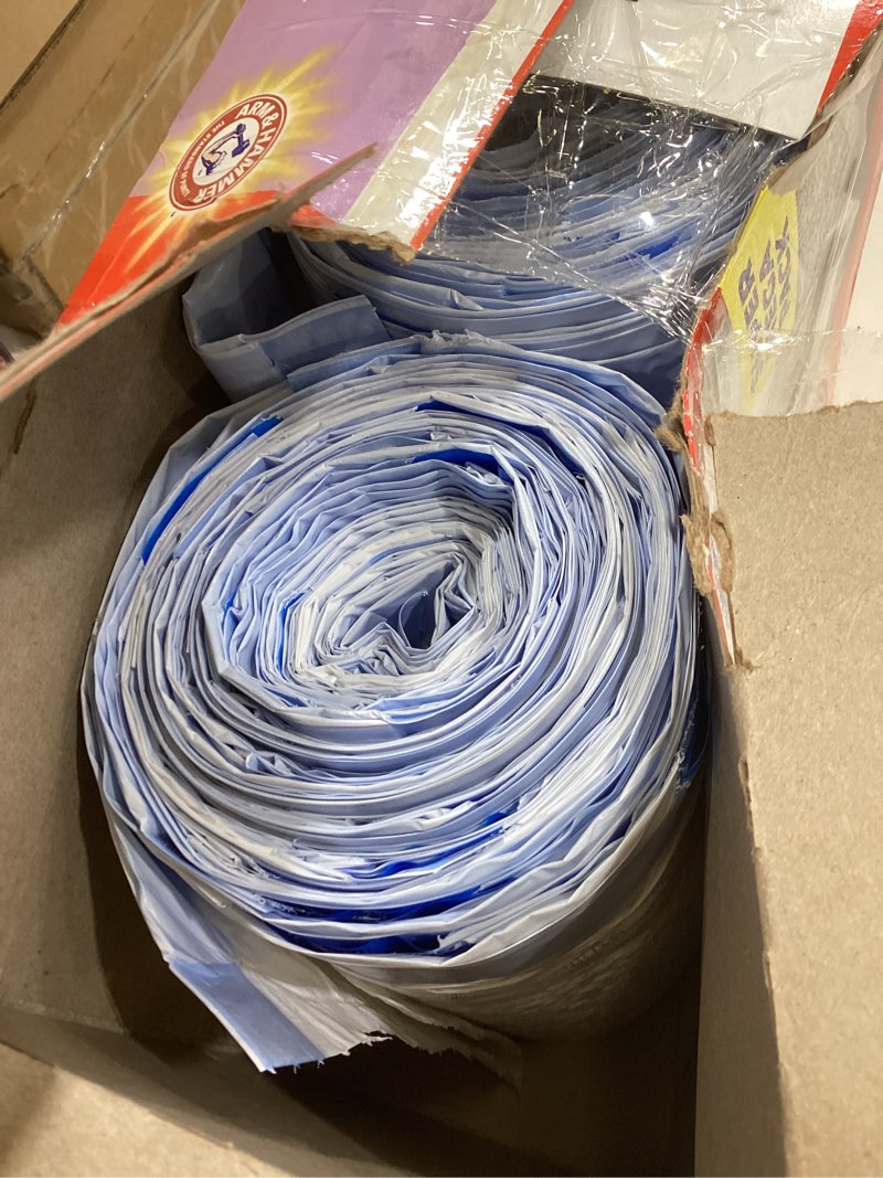 Condition photo showing Good Condition for hefty ultra strong 13 gallon trash bags, tall kitchen trash bags 13 gallon size, drawstring closure, continuous odor control, white, lavender and sweet vanilla scent, 110 bags 110 count (pack of 1) lavender & sweet vanilla