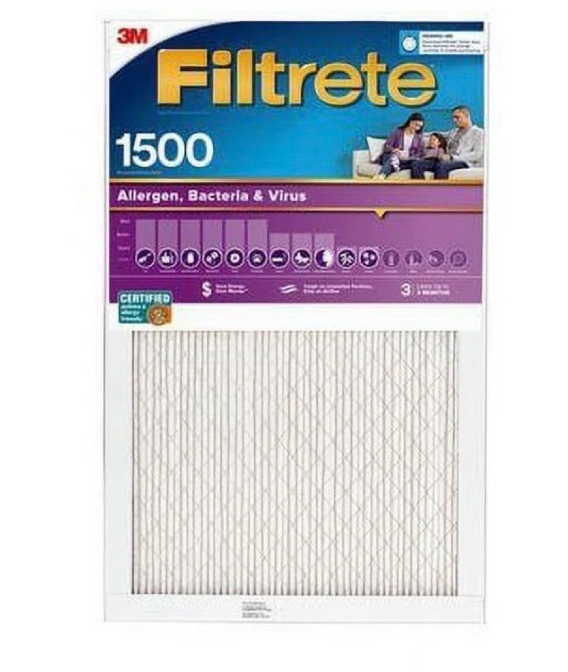 filtrete 16 x 25 x 1 merv 12 1500 mpr allergen, bacteria and virus electrostatic pleated air filter
