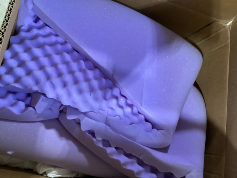 Condition photo showing As Is for downluxe 5 Inch Full Size Memory Foam Mattress Topper Pro Dual Layer 3 Inch Cooling Gel Egg Crate Memory Foam Plus 2 Inch Pillow Top Medium Firm with Deep Pocket