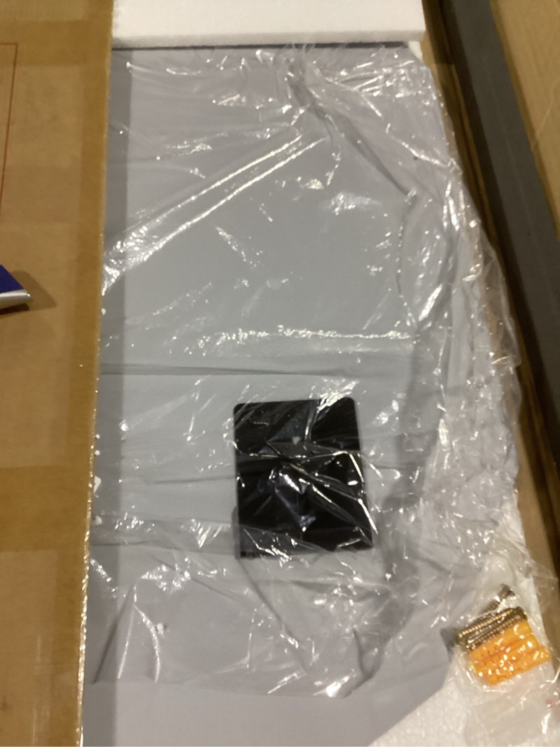 Condition photo showing As Is for suidia bathroom mirror, 20"x 20" wall mirror, frameless bathroom mirror with beveled edge for bedroom, living room, entryway, hallway, round shape 20"l x 20"w round shape nature