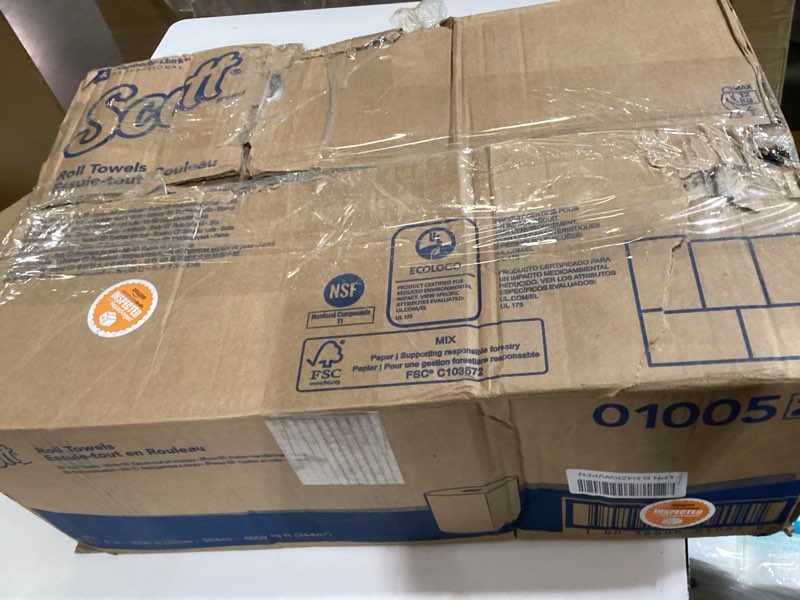 Condition photo showing As Is for scott professional essential universal high-capacity hard roll paper towels, bulk (01005), hardwound