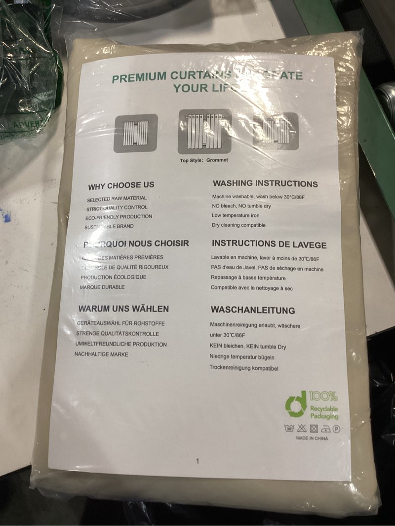 Condition photo showing Good Condition for CUCRAF Light Beige Blackout Curtains 108 inch Length, Thermal Insulated Room Darkening Small Window 