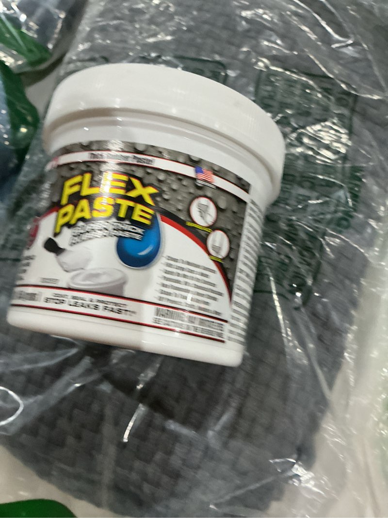 Condition photo showing Good Condition for flex paste, half-quart, white, waterproof paintable putty, spackle sealant, fill gaps cracks holes - block out water and air - uv resistant - walls, drywall, epdm, concrete, roof, rv repairs