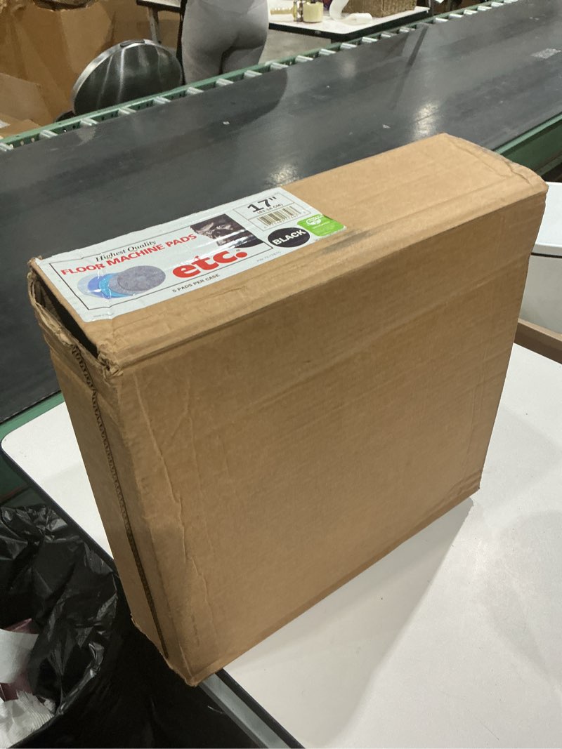 Condition photo showing New/Like New for premium black stripping pads - 17-inch - pack of 5, heavy-duty floor stripper, compatible with 17 inch floor scrubber machines