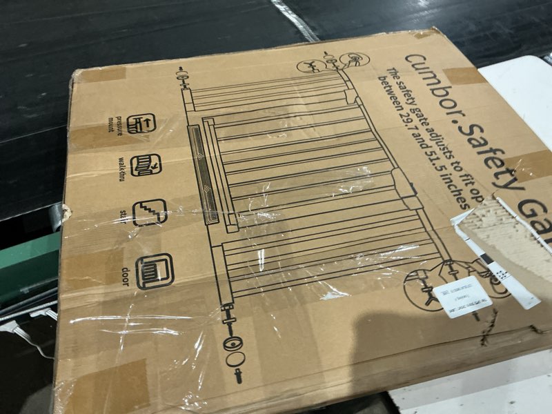 Condition photo showing As Is for baby gate for stairs, mom's choice