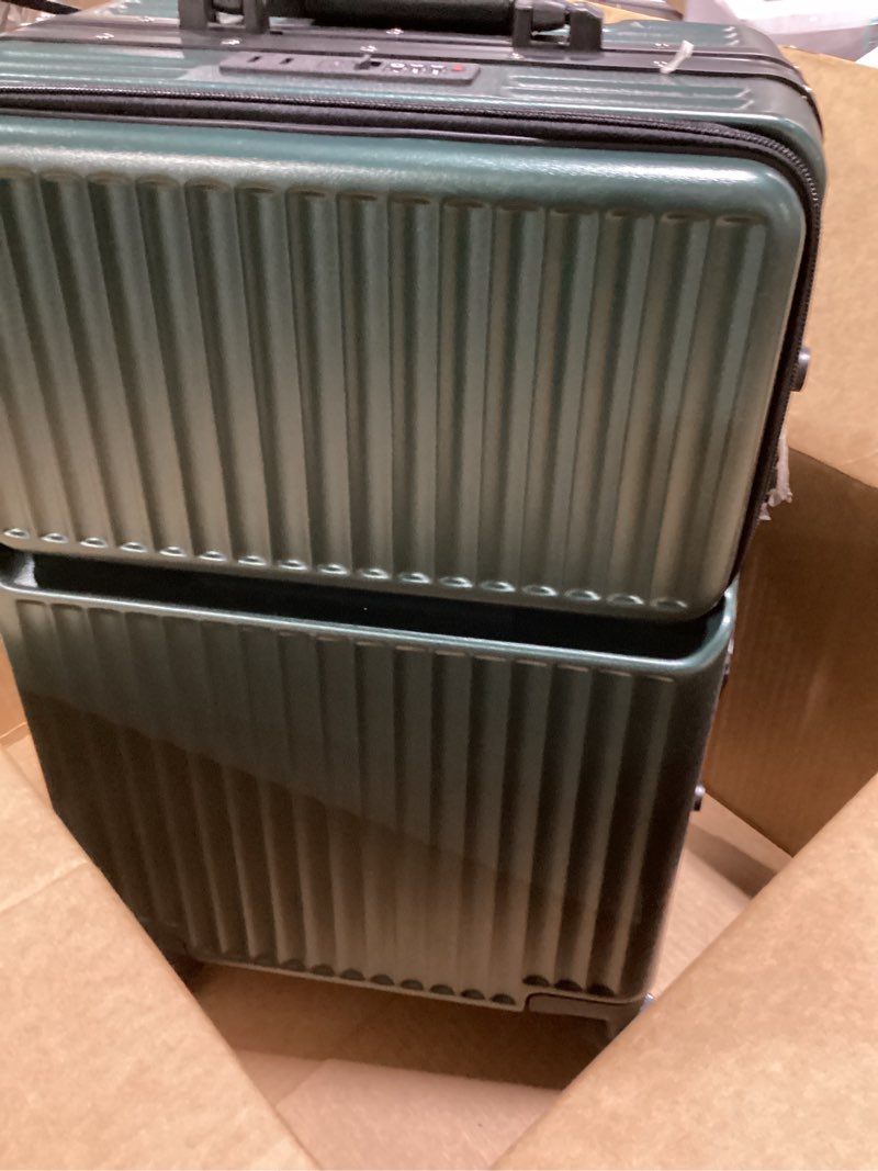 Condition photo showing New/Like New for (similar to) newbulig 20 inch carry on luggage, lightweight expandable rolling suit case with tsa lock, hard shell abs suitcase with double spinner wheels, blue blue 20 inch